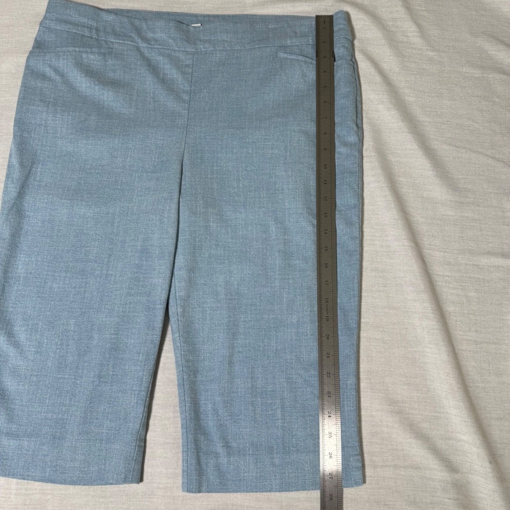 Chico's Light Blue Heathered Pull On Capri Pants Size 3 US 16 Cotton Blend - Picture 9 of 11